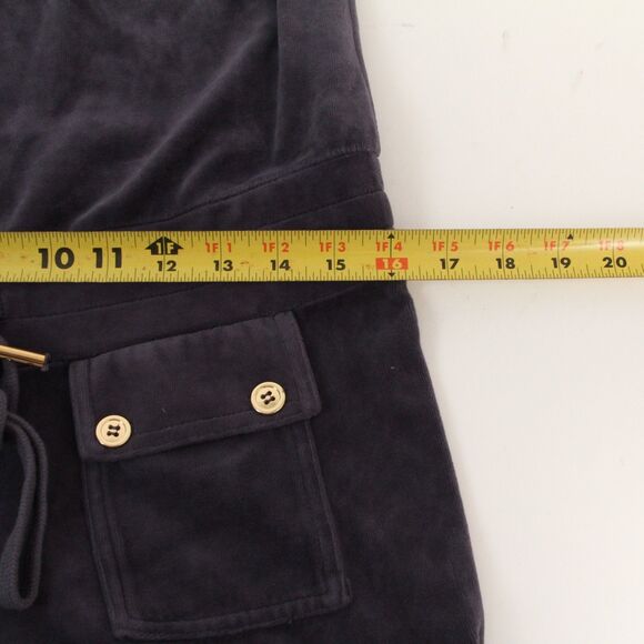 NWT JUICY COUTURE USA Made Womens Velour Dark Cotton Jumpsuit, Small - Picture 11 of 12